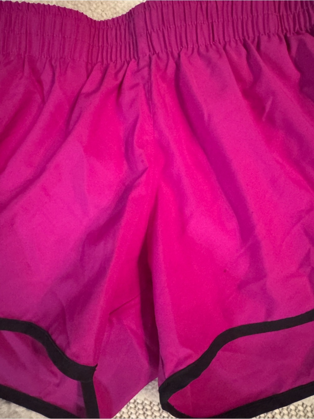 ADIDAS Women’s Marathon 20 Magenta Running Shorts with Black Stripes - Picture 2 of 5